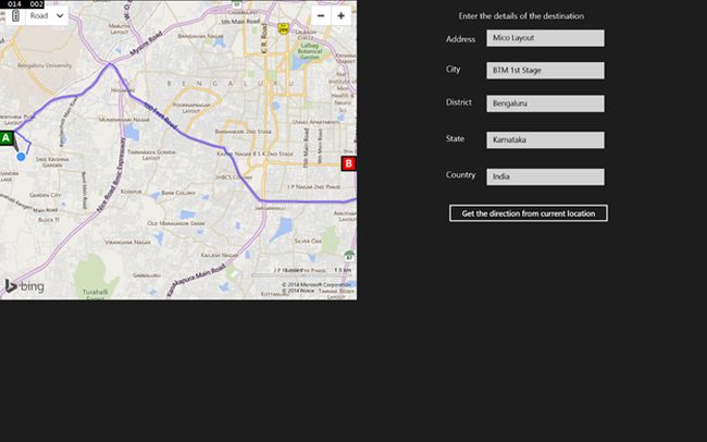 Route from source to destination